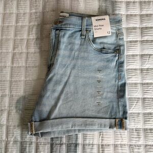 Sonoma Women's Light Blue Mid Rise Denim Shorts